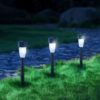 Aigostar - LED Napelemes lámpa LED/0,006W/1,2V 40 mAh 29,7 cm fekete 6500K IP44