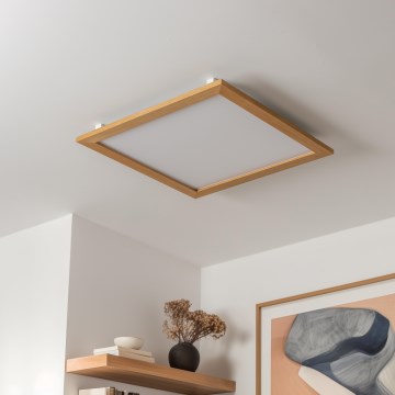 Eglo - LED RGBW Dimmelhető mennyezeti panel SALOBRENA-C WOOD LED/34W/230V 2700-6500K 64x64 cm barna + távirányítás