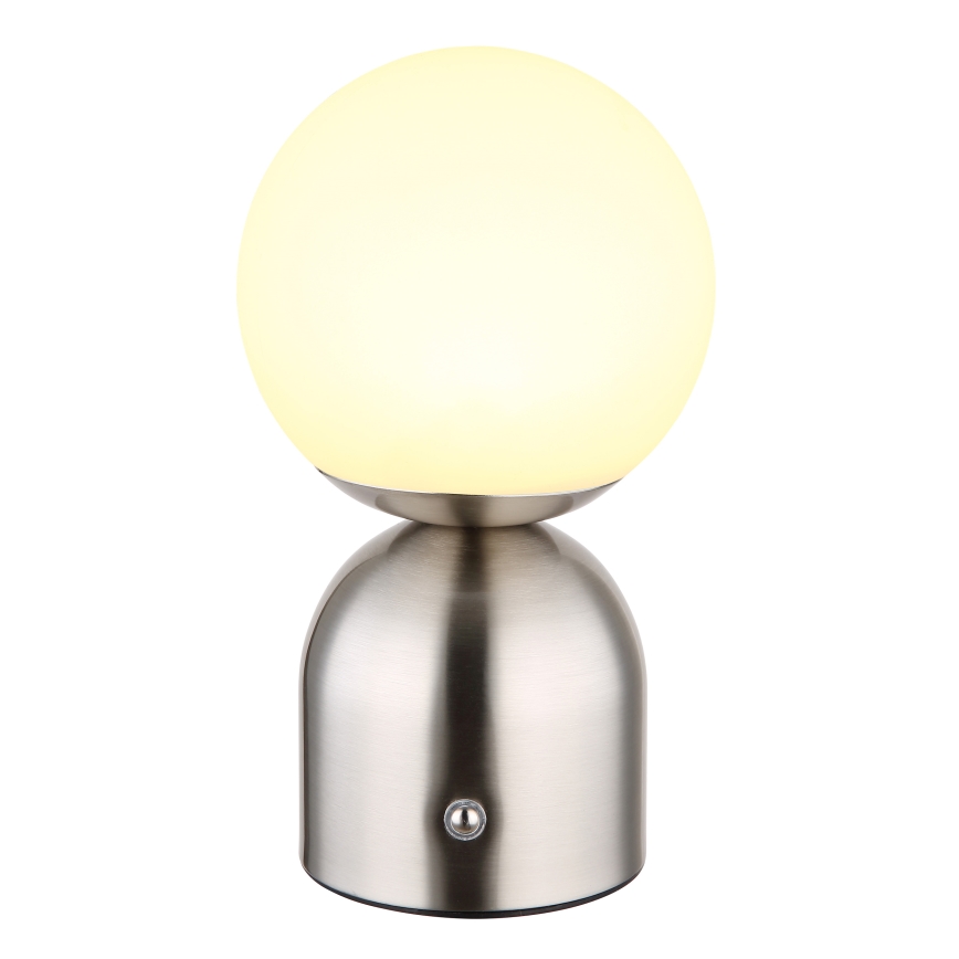 Globo - LED Dimmelhető érintős asztali lámpa LED/2,5W/3,7V 2700K/4000K/6500K 1800 mAh USB matt króm