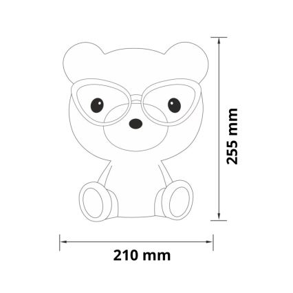 LED Dimmelhető éjjeli gyerek lámpa  LED/2,5W medve kék
