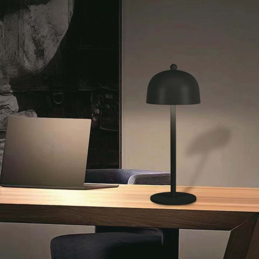 LED Dimmelhető újratölthető érintőképernyős asztali lámpa LED/1W/5V 3000-6000K 1800 mAh fekete