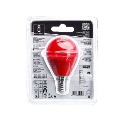 LED Izzó G45 E14/4W/230V piros - Aigostar