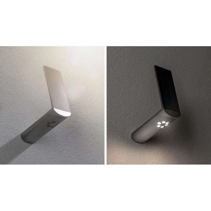 Paulmann 94261 - LED/1,2W IP44 Napelemes érzékelős fali lámpa ILIAS 3,7V 1800 mAh