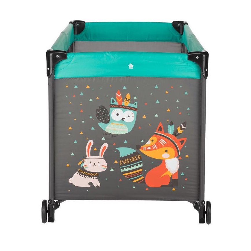 PETITE&MARS - Utazó kiságy KOOT-FOX türkiz