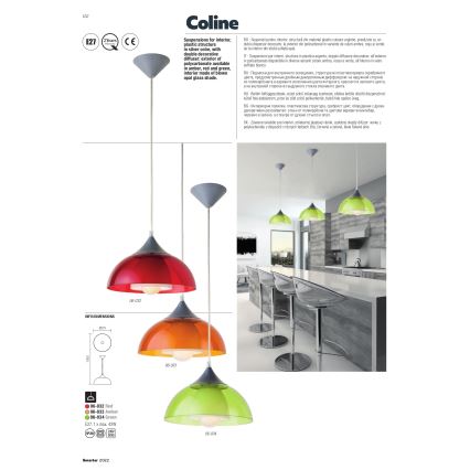 Redo 06-032 - Csillár zsinóron COLINE 1xE27/42W/230V